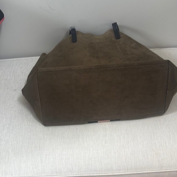 Stylish Brown Tote Bag with Pink Stripe - Picture 3 of 4